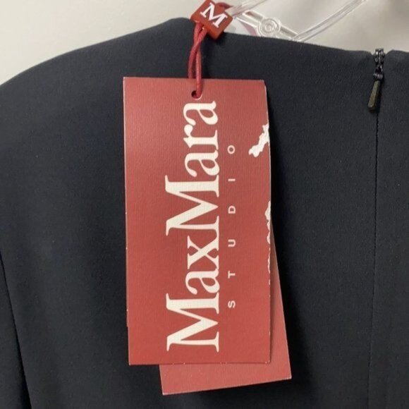MaxMara Studio Women Elegant Minimalist Black Dress Size 2 NWT - Picture 9 of 11